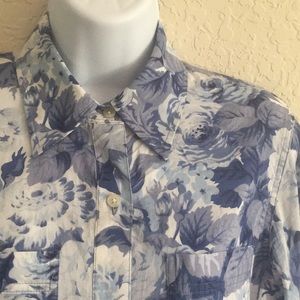 Ralph Lauren Blue Floral Button Down
